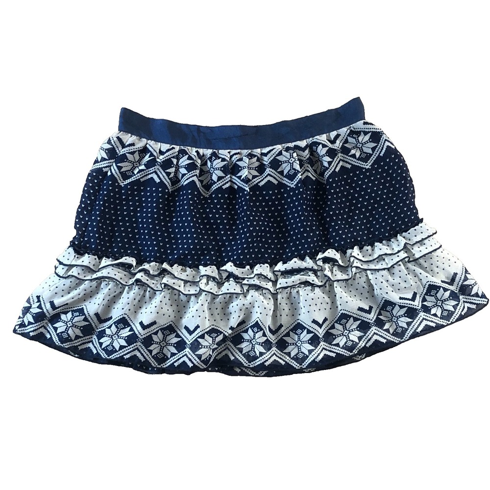 VTG Y2K Wet Seal Blue Floral‎ Ruffle Zipper Mini Skirt S Festival Fairycore